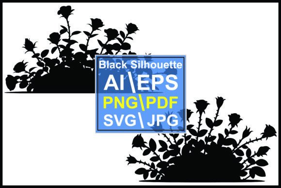 Black Rose Silhouette Graphics for Local Business Branding
