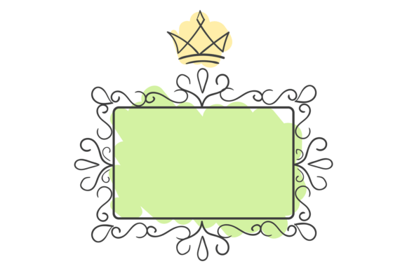 Crown Picture Frame Embroidery Design: A Doodled Delight