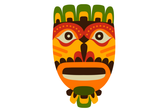 Decorative African Souvenir Human Face Graphics for Commercial Use