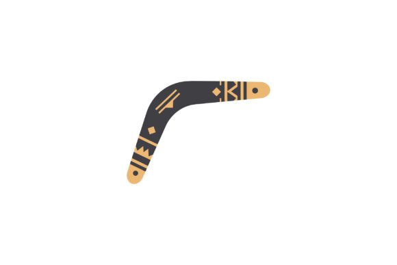 Decorative Boomerang with Tribal Pattern