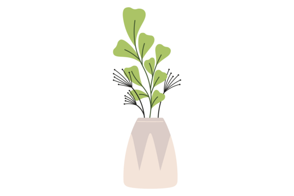 Decorative Ceramic Jug with Plant Branch