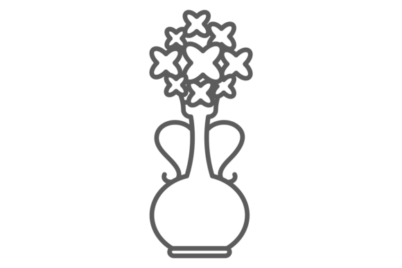Decorative Flowers in Ceramic Pot. Wild Graphics