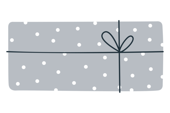 Decorative Gift Box in Scandinavian Dood Graphics
