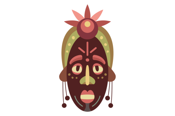 Decorative Ornament Mask in Traditional African Totem Style