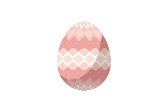 Decorative Pink Egg Design in Flat Style Graphics