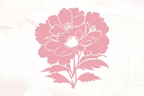Decorative Pink Floral Wallpaper Design: A Versatile Graphics Asset for Branding