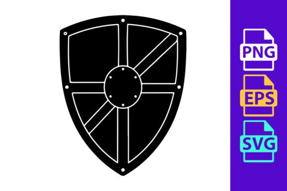 Decorative Viking Shield Silhouette: A Versatile Graphic Design Asset for Creative Branding