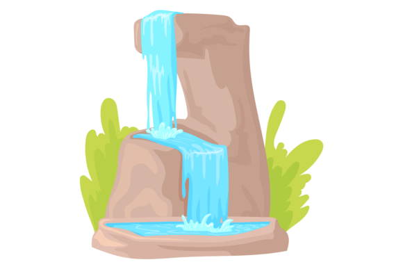 Decorative Waterfall Illustration for Creative Design Projects