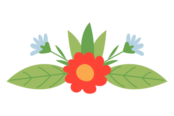 Floral Decorative Element: A Botanical Graphic for Commercial Use