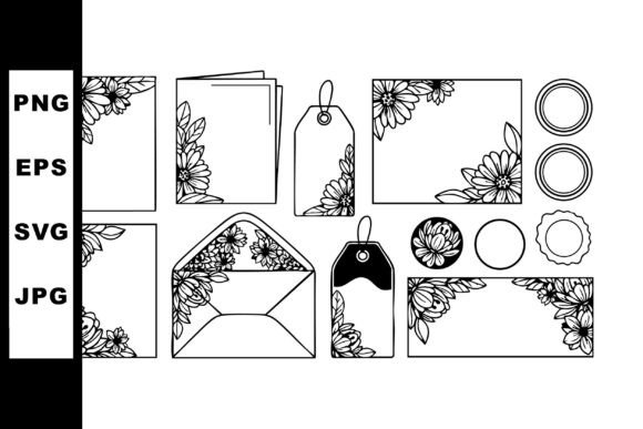 Floral Decorative Frame Vector Set: A Versatile Graphic for Editorial and Web Design
