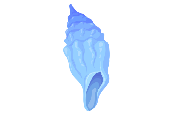 King Crown Shell: A Blue Decorative Seashell Graphic for Creative Sellers