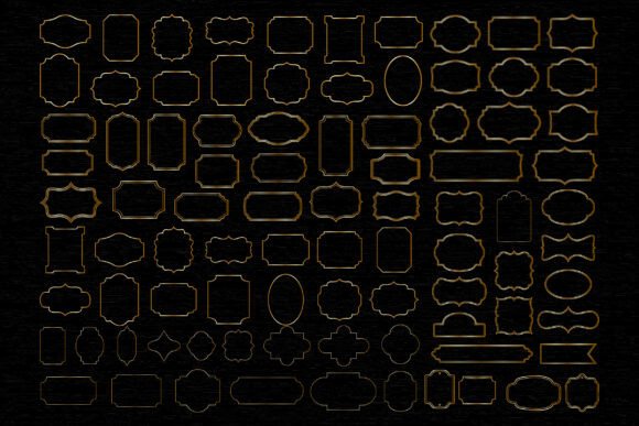 Monochrome Decorative Frame Border Set: A Graphic Design Asset for Handmade Creations