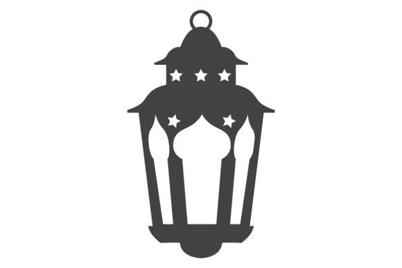 Night Lantern in Decorative Eastern Black Graphics
