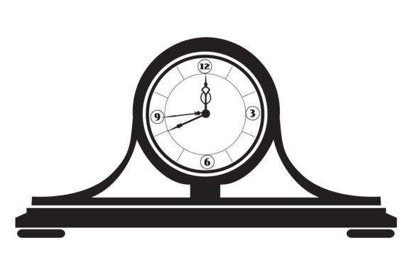 Old Wooden Clock Illustration: A Versatile Graphic for Handmade Projects