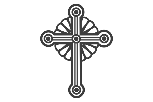 Ornate Decorative Crucifix Icon for Premium Branding and Marketing Graphics