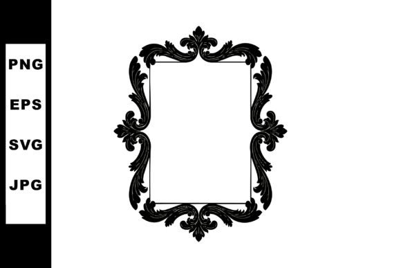 Ornate Vintage Black Decorative Frame Ve for Illustrations and Graphics