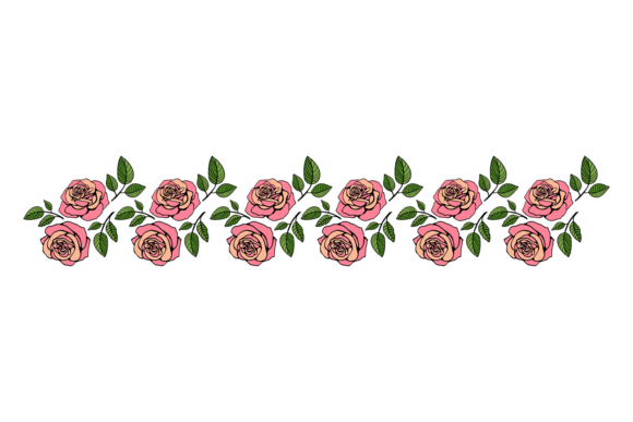 Rose Border: A Floral Illustration for Elegant Handmade Graphics