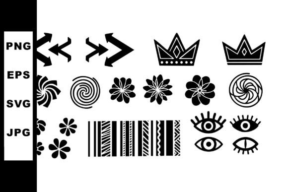 Set of Decorative Vector Icons with Arro for Crafting and Design