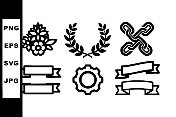 Vector Set of Decorative Floral Laurel W: A Polished Graphic Design Asset for Content Creators