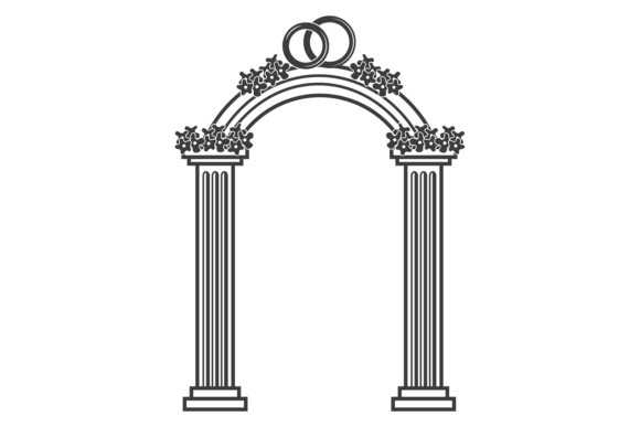 Wedding Arch Black Icon: A Graphic Design Asset for Elegant Branding